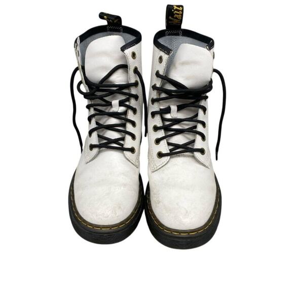 Dr. Martens Zavala White Black Leather Combat Boot Size 9 Doc Marten Booties - Picture 3 of 7